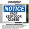 Signmission FACP Keep Door Closed, 10 in W x Rectangle, Vinyl Decal OS-2PACK-NS-D-710-L-12411 - alternate 6